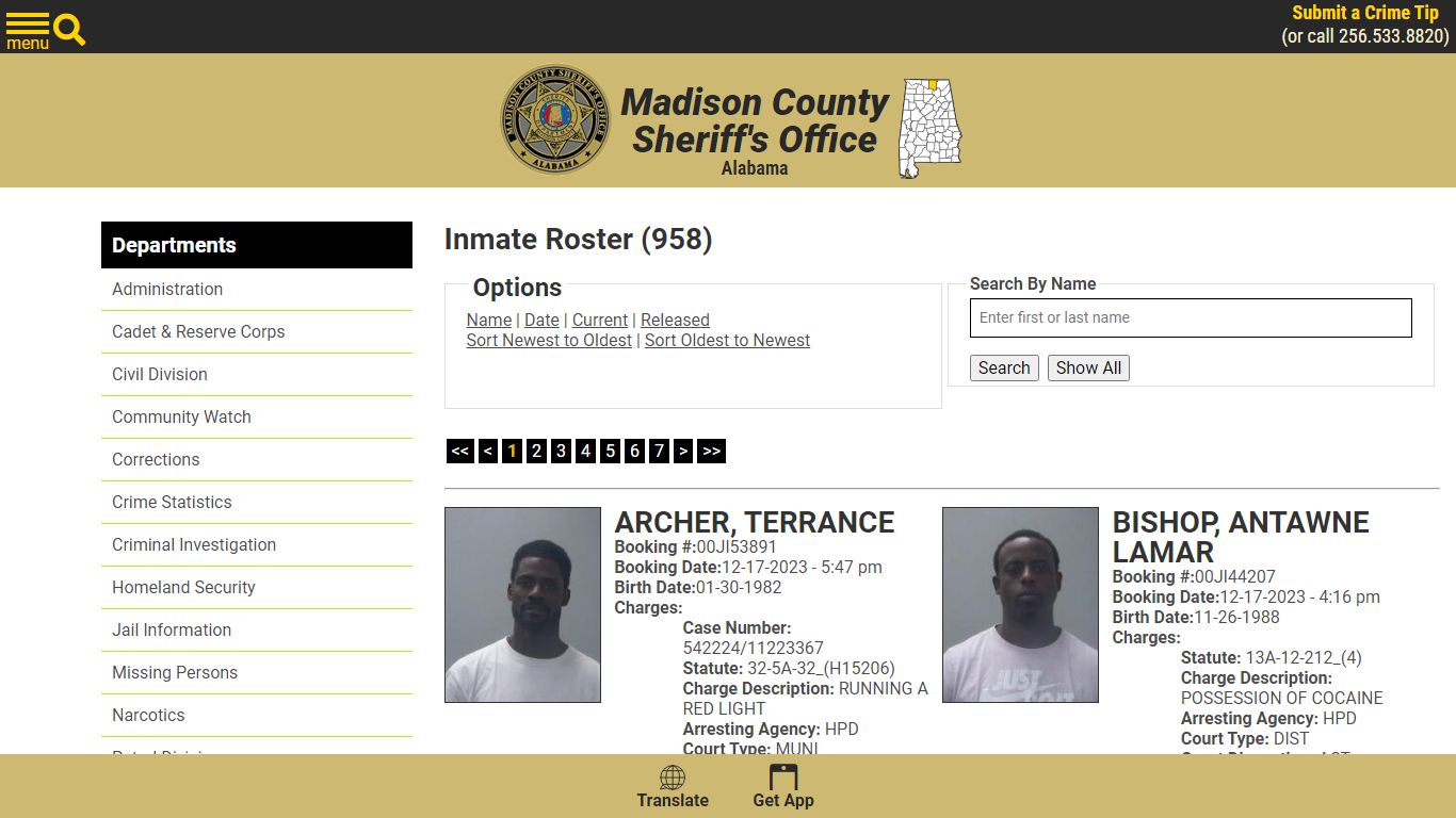 Inmate Roster - Madison County Sheriff's Office